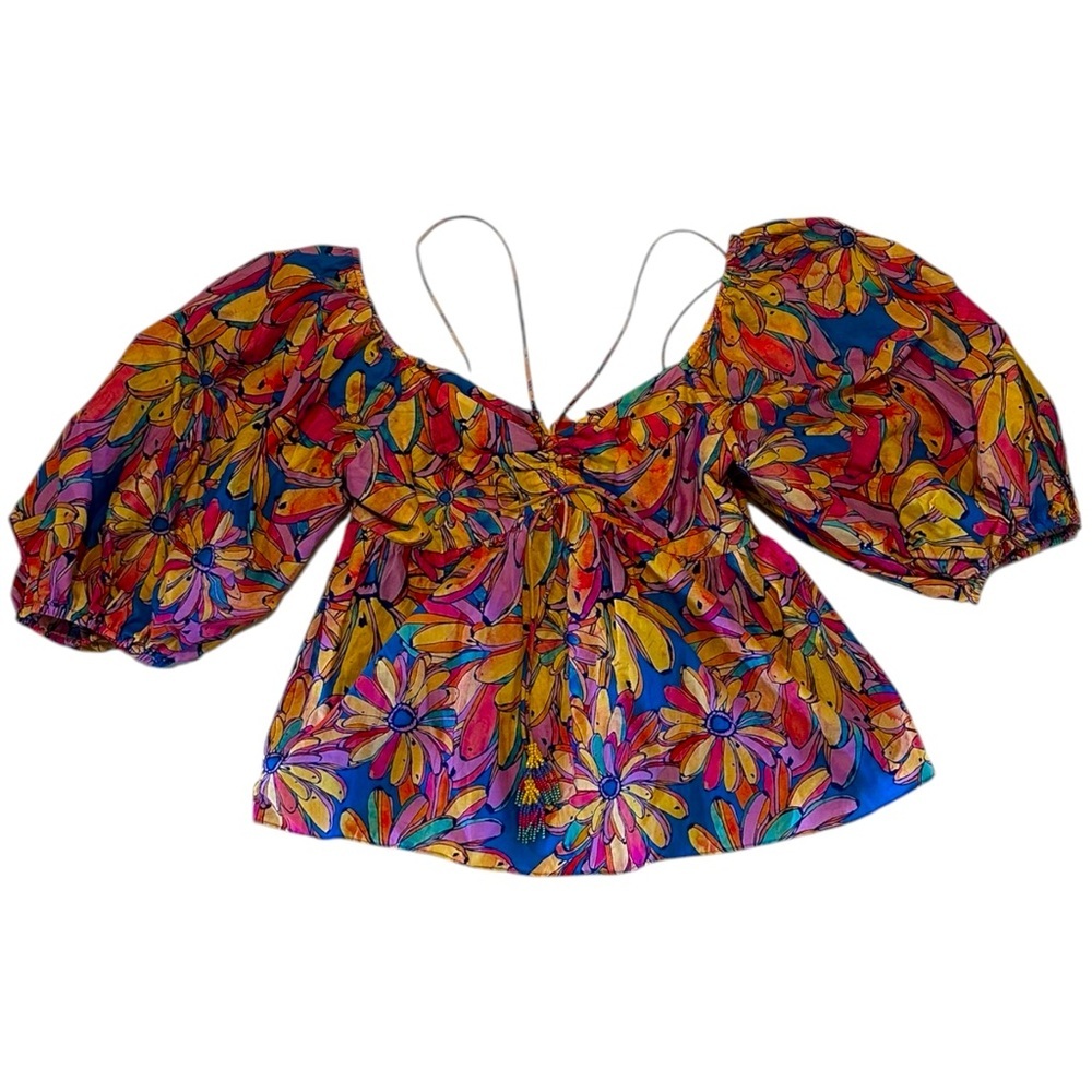 FARM for Anthropologie | Balloon Sleeve Blouse Sz L EUC - Picture 10 of 15